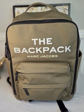 Marc Jacobs The Backpack Slate Green Canvas NWOT